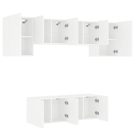 6 Piece Tv Wall Units Engineered Wood
