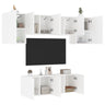 6 Piece Tv Wall Units Engineered Wood