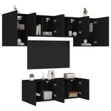6 Piece Tv Wall Units Engineered Wood