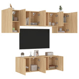 6 Piece Tv Wall Units Engineered Wood