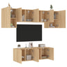 6 Piece Tv Wall Units Engineered Wood