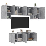 6 Piece Tv Wall Units Engineered Wood