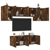6 Piece Tv Wall Units Engineered Wood