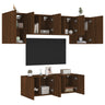 6 Piece Tv Wall Units Engineered Wood