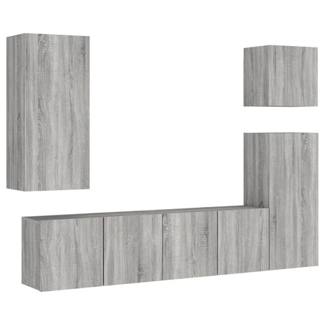 5 Piece Tv Wall Units Engineered Wood