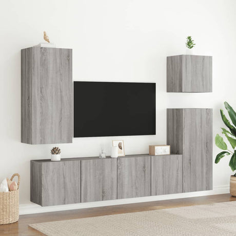 5 Piece Tv Wall Units Engineered Wood