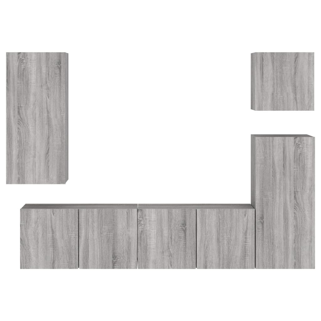 5 Piece Tv Wall Units Engineered Wood