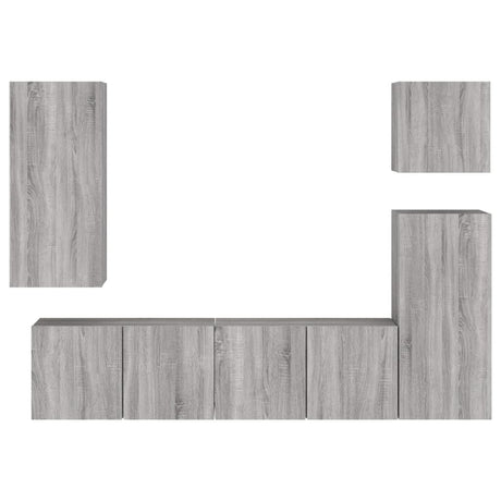 5 Piece Tv Wall Units Engineered Wood