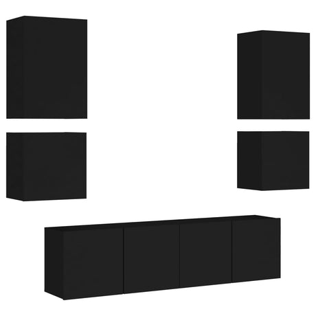 6 Piece Tv Wall Units Engineered Wood