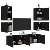 6 Piece Tv Wall Units Engineered Wood