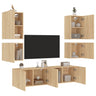 6 Piece Tv Wall Units Engineered Wood