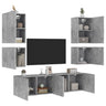 6 Piece Tv Wall Units Engineered Wood