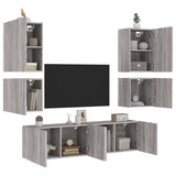 6 Piece Tv Wall Units Engineered Wood