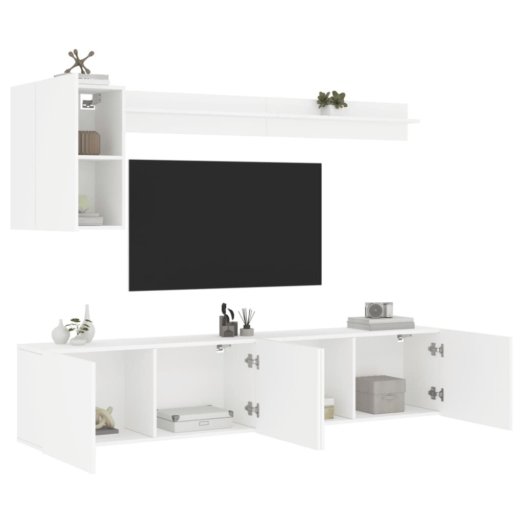 5 Piece Tv Wall Units Engineered Wood