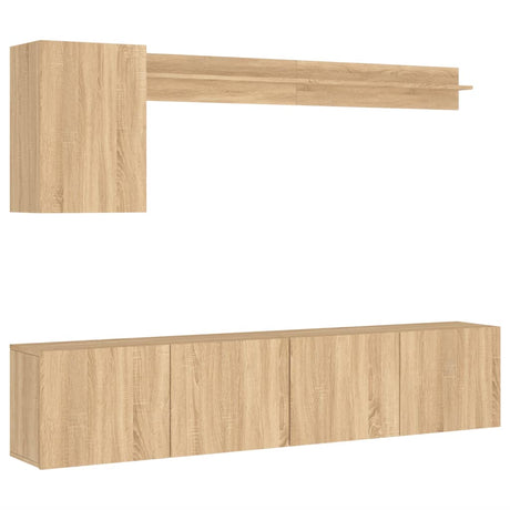5 Piece Tv Wall Units Engineered Wood