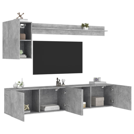 5 Piece Tv Wall Units Engineered Wood