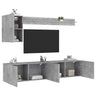5 Piece Tv Wall Units Engineered Wood