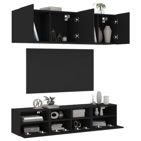 5 Piece Tv Wall Units Engineered Wood
