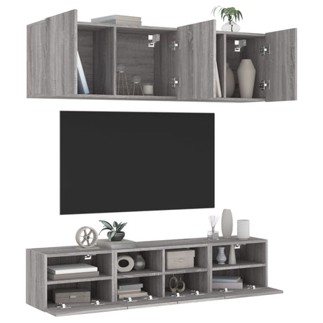 5 Piece Tv Wall Units Engineered Wood