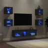 7 Piece Tv Wall Units With Led Engineered Wood