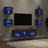 7 Piece Tv Wall Units With Led Engineered Wood