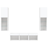 5 Piece Tv Wall Units With Led Engineered Wood