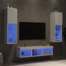 5 Piece Tv Wall Units With Led Engineered Wood