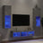 5 Piece Tv Wall Units With Led Engineered Wood