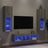 5 Piece Tv Wall Units With Led Engineered Wood