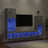 4 Piece Tv Wall Units With Led Engineered Wood