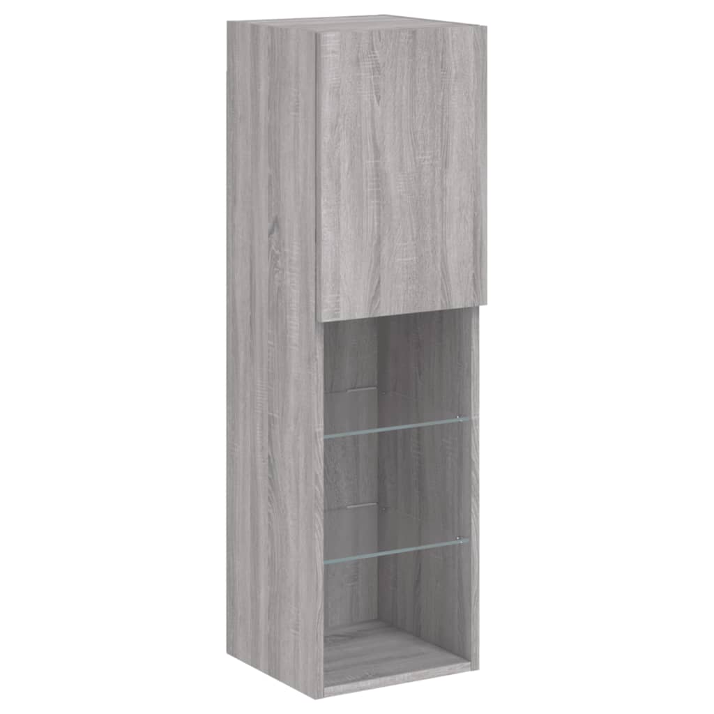 4 Piece Tv Wall Units With Led Engineered Wood