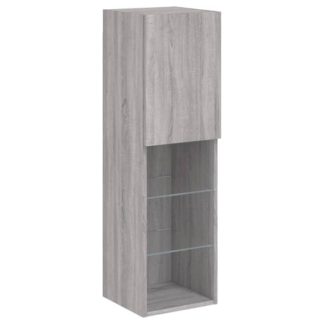 4 Piece Tv Wall Units With Led Engineered Wood