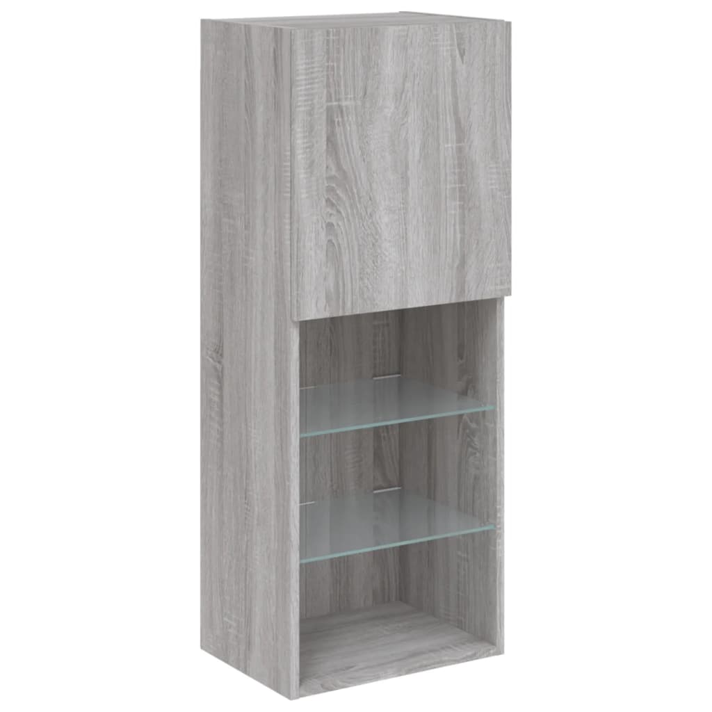 4 Piece Tv Wall Units With Led Engineered Wood