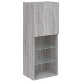4 Piece Tv Wall Units With Led Engineered Wood
