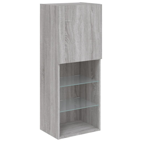 4 Piece Tv Wall Units With Led Engineered Wood