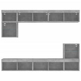 8 Piece Tv Wall Units With Led Engineered Wood