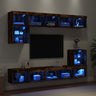 8 Piece Tv Wall Units With Led Engineered Wood