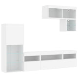 6 Piece Tv Wall Units With Led Engineered Wood