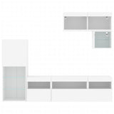 6 Piece Tv Wall Units With Led Engineered Wood