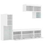 6 Piece Tv Wall Units With Led Engineered Wood