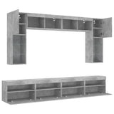 8 Piece Tv Wall Cabinet Set With Led Lights