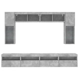 8 Piece Tv Wall Cabinet Set With Led Lights