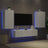 4 Piece Tv Wall Units With Led Engineered Wood