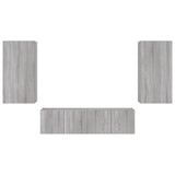 4 Piece Tv Wall Units With Led Engineered Wood