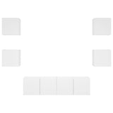 6 Piece Tv Wall Units With Led Engineered Wood