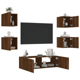 5 Piece Tv Wall Cabinets With Led Lights