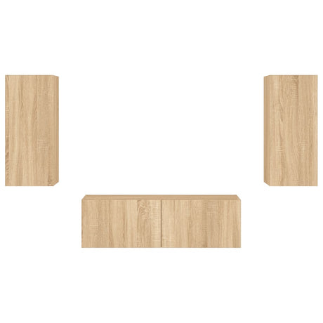 3 Piece Tv Wall Cabinets With Led Lights