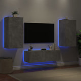 3 Piece Tv Wall Cabinets With Led Lights