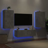 3 Piece Tv Wall Cabinets With Led Lights