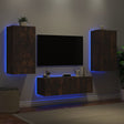 3 Piece Tv Wall Cabinets With Led Lights